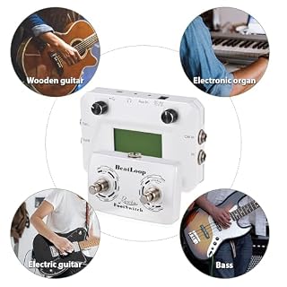 Jemora Pédale de machine à tambour avec enregistrement circulaire et boucle de guitare, 40 tambours, rythme, écran LCD rétroéclairé pour guitare électrique, entrée 3,5 mm, prise casque, commande - Les Beatles, Paul McCartney, John Lennon, RIngo Starr, George Harrison Jemora Pédale de machine à tambour avec enregistrement circulaire et boucle de guitare, 40 tambours, rythme, écran LCD rétroéclairé pour guitare électrique, entrée 3,5 mm, prise casque, commande – Image 7