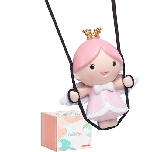 Cute Car Mirror Hanging Accessories, Plaster Funny Swinging Angel for Cool Rear View Mirror Accessories Car Ornament for Teens & Men Women Gifts(Click to Select Angel)