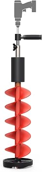 Eyoyo 6-8" Diameter Ice Auger Bit, 1 Set Replacement Blade & Blade Protector with 1/2 Inch Chuck Drill Adapter, Nylon Auger Convenient for Ice Fishing
