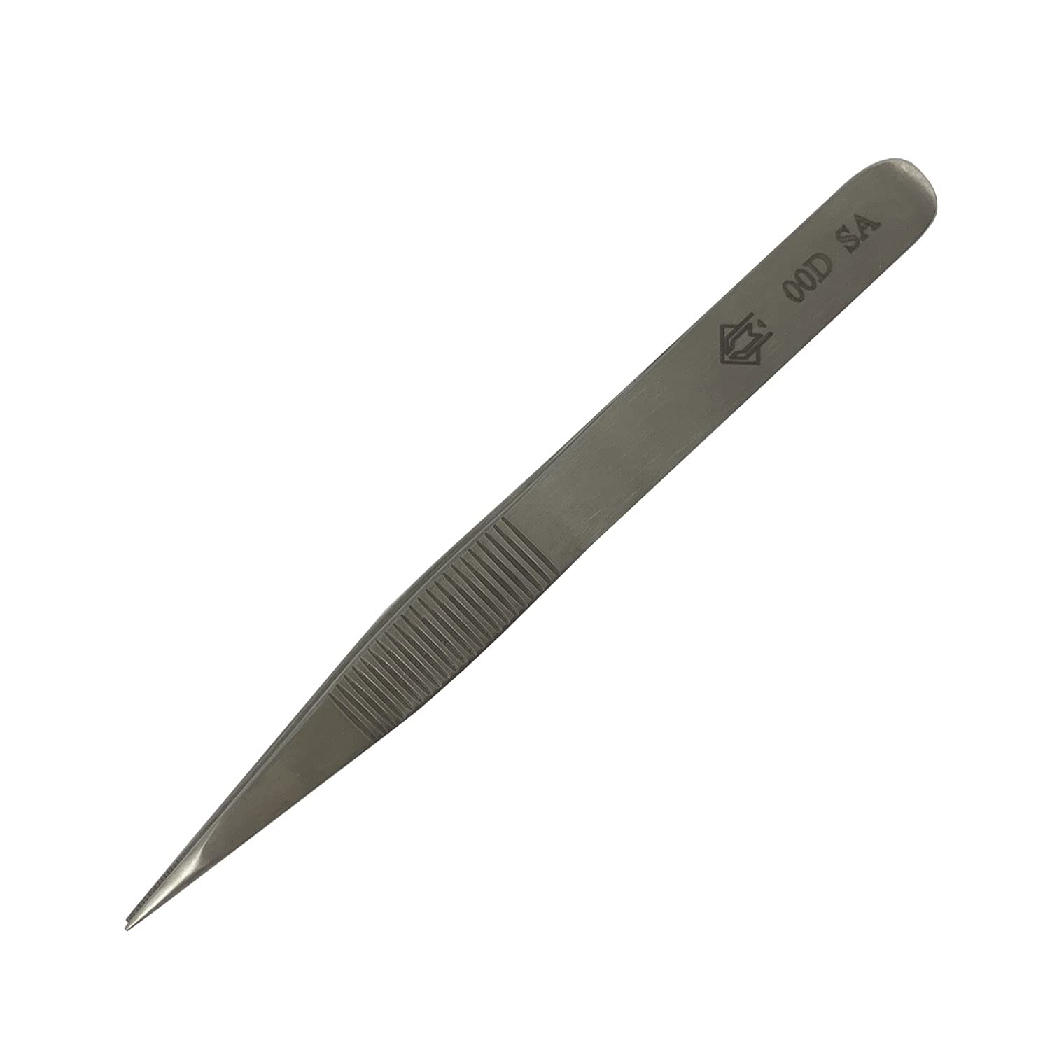Piergiacomi 00D SA Pinzette mit dicken, flachen Spitzen und Innenrändelung und Griff