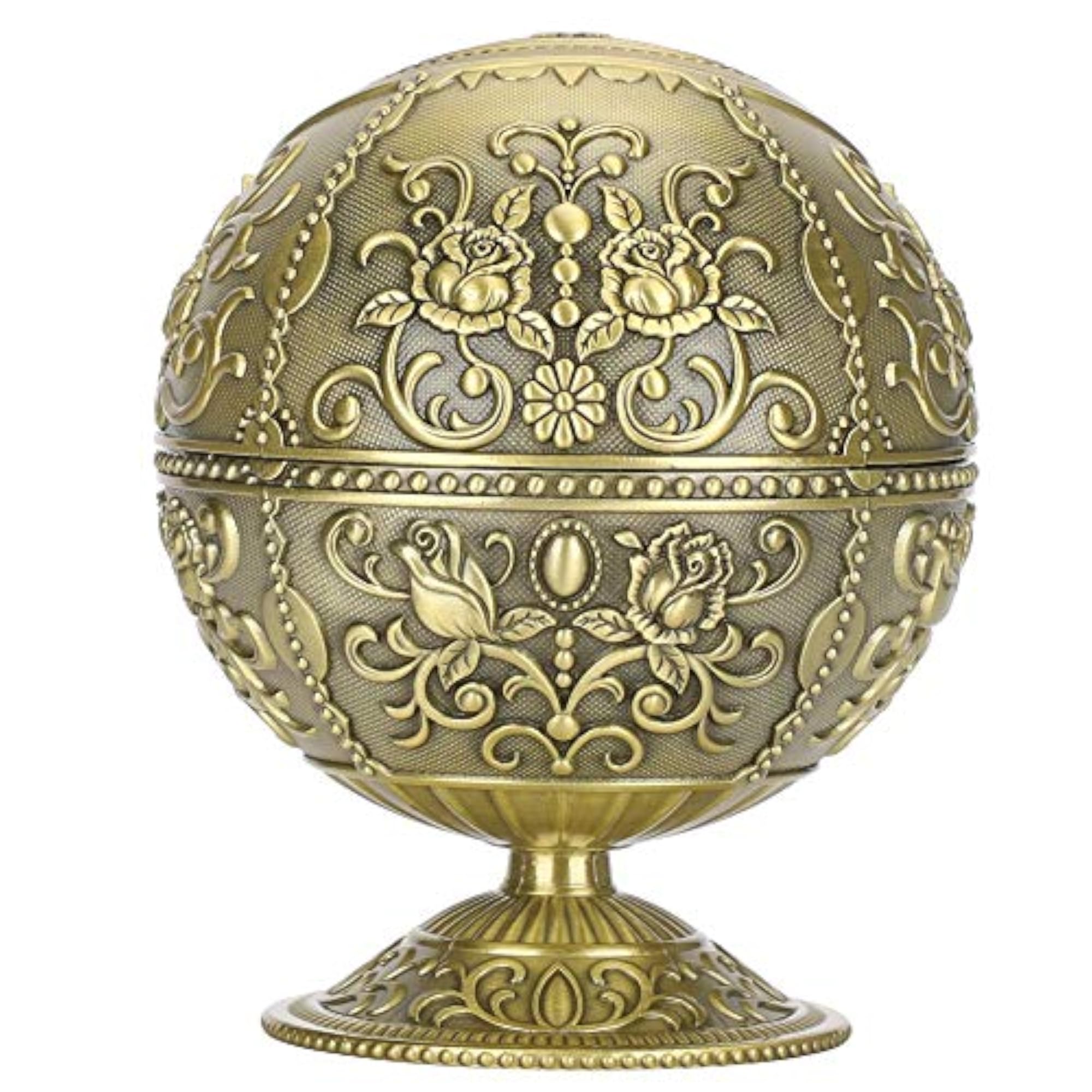 Retro Multifunctional Ashtray with Lid, Globe Eagle Design