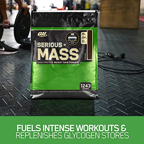 Optimum Nutrition Serious Mass Weight Gainer Protein Powder, Vitamin C, Zinc and Vitamin D for Immune Support, Chocolate, 12 Pound (Packaging May Vary)