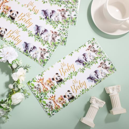 NQEUEPN 50pcs Baby Shower Water Bottle Labels, Waterproof Decorative Personalized Wrap Stickers for Party Decorations (Animal Style)