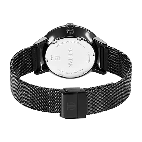 Titan Modern Classics Black Dial Quartz Multifunction Stainless Steel Strap Watch for Men-NS94006NM01 - Image 5