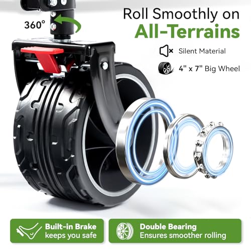 Hikenture Carrinho de vagão dobrável, vagão de praia com capacidade de 150 kg com rodas grandes para