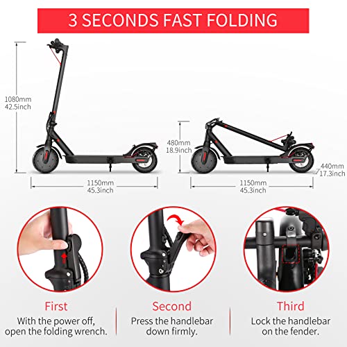 Electric Scooter For Adults Commuting,350W Motor,Up To 20 Mile Range & 16 Mph Speed,8.5" Solid Tire E-Scooter,Foldable Portable Aluminum Electric Bike,With Headlight Brake Light Bell And Disc Brake #TOP6