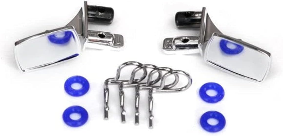 Traxxas TRA8133 Mirrors, Side, Chrome (Left & Right)/ o-Rings (4)/ Body Clips (4)