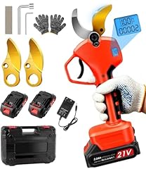 AOSTOK Sécateur électrique sans fil, 40MM Secateur Electrique Professionnel avec Écran, SK7 Lame tranchante, avec 2 x 2.0Ah Batteries, Sécateur sans fil pour pour jardinage, vigne, arbre fruitier