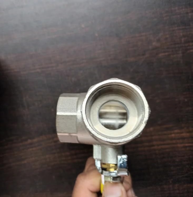 Brass Nickle Plated Three Way Ball Valve 1-1/4 Inch (32mm) | 3 Way Ball Valve Irrigation, Water Treatment and Swimming Pool Equipment |Application Three Way Normal Handle Valve - SOLTAIREJACO 3