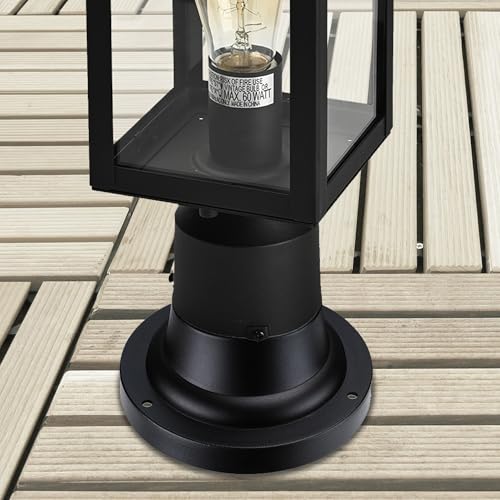 Faymart lighting Pillar Mount Tapered Base for 3 Inch Diameter Post Light-Outdoor Pole Mounting Base Aluminum Alloy Outdoor Post Light Fixture Mounts for Driveway Entrance,Porch,Deck,Matte Black by Faymart lighting - Used condition - Image 5