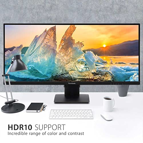 Viewsonic Va3456-Mhdj 34 Inch 21:9 Ultrawide Wqhd 1440P Ips Monitor With Ultra-Thin Bezels, Ergonomics Design, Hdmi, And Displayport Inputs For Home And Office #TOP3
