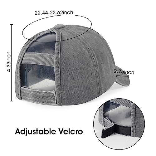 Image of HH HOFNEN Ponytail Hat for Women Washed Distressed Baseball Cap Ponycaps