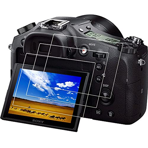 PCTC Protection d'écran en Verre trempé Peau Film pour Sony RX 10 Mark III RX10 III RX10 IV Dsc-rx10 m3 A9 A7 III A7ii A99ii A99 Mark II A77 Mark II (Lot de 3) Cover
