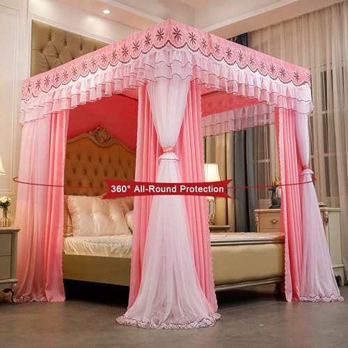 Moustiquaire de lit baldaquin princesse double couche avec support - 8