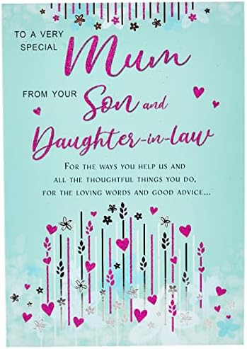 Regal Publishing Modern Mother's Day Card Mum from Son & Daughter in Law ,Blue,9 x 6 inches