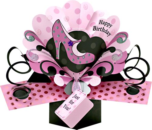1 X Pop Up Pink Shoe Birthday Card