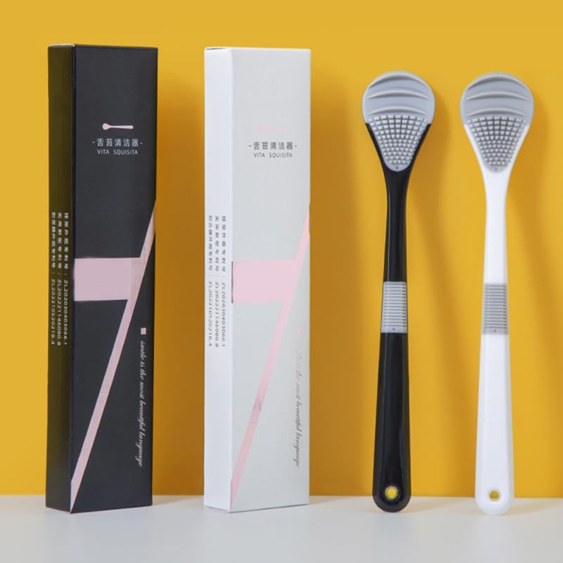 Miniatura 2 de Cepillo limpiador de lengua, 2 piezas, reutilizable, portátil, para cuidado bucal dental, suministros de ortodoncia, ayuda a bebés, niños y adultos,