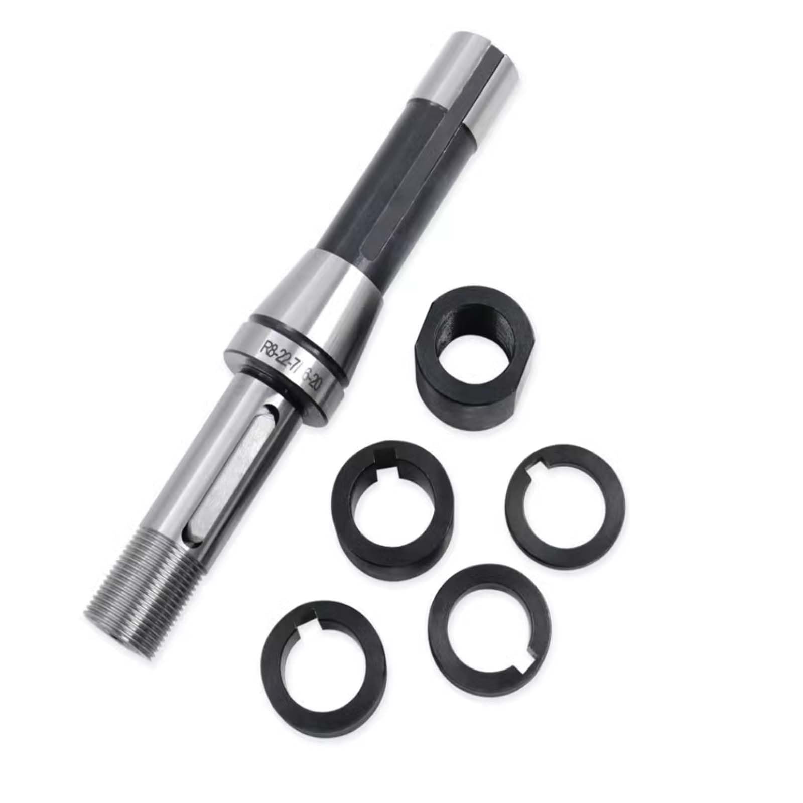 R8 Trzpień do Frezowania z Chwytem Poziomym R8-22-7/16-20 Dyszel do Frezarki Zębatej 22mm Frez Czołowy Piły do ​​cięcia Wzdłużnego