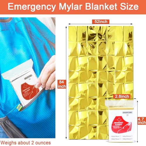 Image of 10 Pack Emergency Mylar Thermal Blankets - Gold&Silver 84 inchx52 inch Durable Space Blankets for First Aid, Survival, Camping, Hiking, Car Emergency Kit, Outdoor Camping Gear