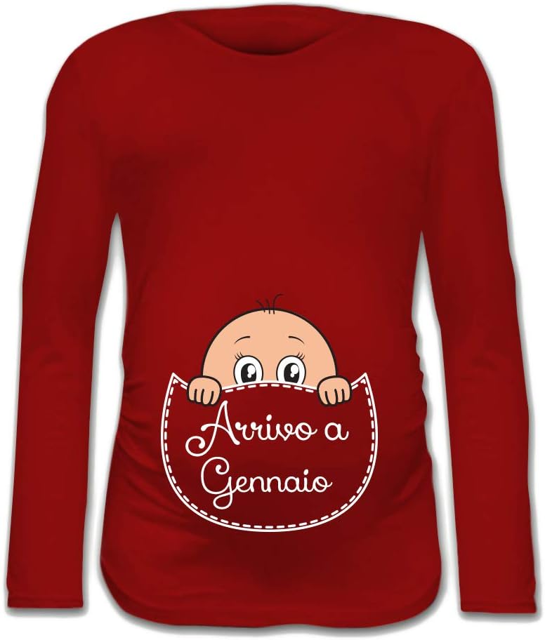 Maniche Lunghe Maglia Lunga Premaman Maglia Rossa Natale Donna