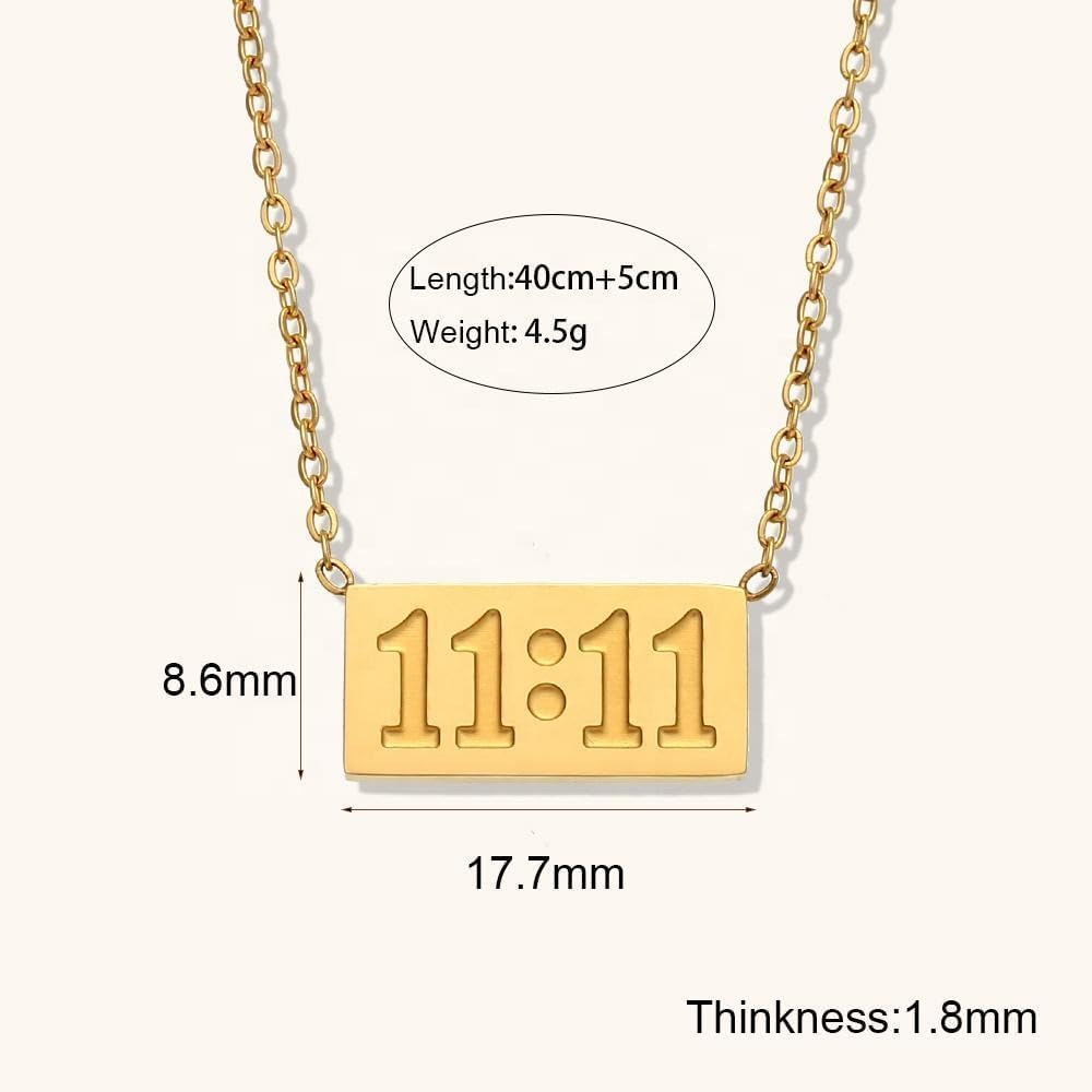 Pendant Snake Chain Necklace for Women gold trendy necklace for womens Dainty Cute Jewellery Minimalist Tarnish-Free Daily Wear Gift for Her Dainty Cute Jewelry gold trendy necklace (11:11) - Image 5