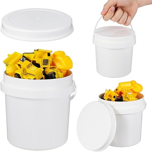 Miniatura 3 de Cubo de plástico blanco 3pcs cubo de almacenamiento blanco con cubierta 3pc pp cubos con tapa