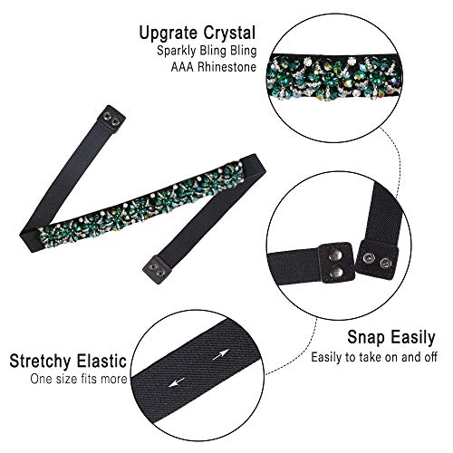 Dorchid Women's Beaded Skinny Belts Elastic Crystal Belts Long Buckle Waist Belt #TOP2