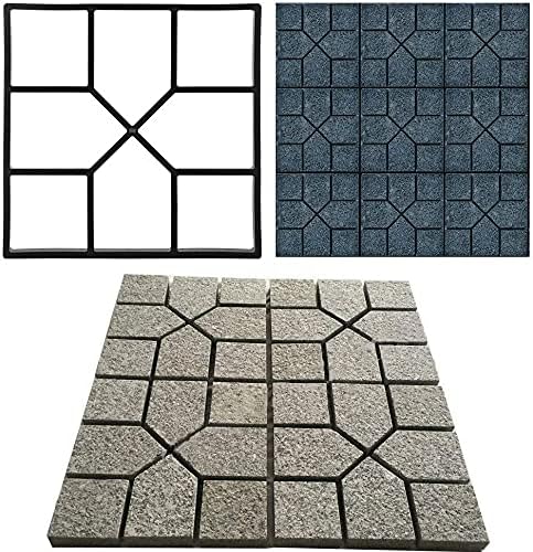 Walk Maker Garden Pavement DIY Maker Reusable Concrete Cement Stone Design for Paving Pavement Patio Walkway 15.75 x 15.75 inch