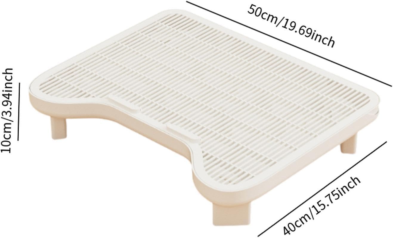 Baoblaze Cat Litter Mat Cat Ramp,Sturdy,Elevated with Function Easy Cleaning for Kitten Elderly Cats Double Layered, White