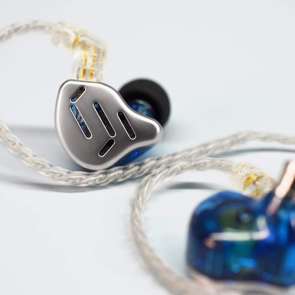 KZ Zax in-Ear Monitors, 16-Units Hybrid in Ear Earphones, HiFi Stereo Noise Isolating Sport IEM Wired Earbuds/Headphones with Detachable Cable for Musician Audiophile (Without Mic, Silver)