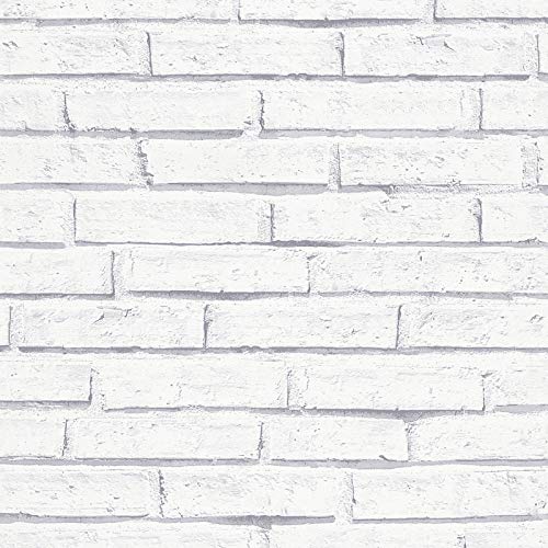 Papel pintado gofrado ladrillo Papel imitacion piedra Papel imitacion ladrillo papel pintado pasillo gris blanco 301692 30169-2 Lutèce Authentic Walls | gris/blanco | Rollo (10,05 x 0,53 m) = 5,33 m² Cover
