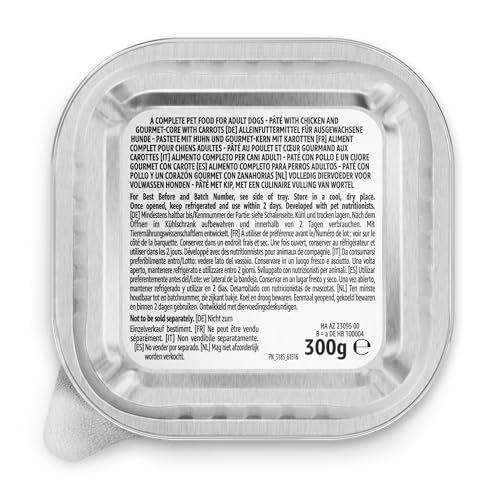 Lifelong by Amazon Hundefutter, nass, Pastete mit Huhn und Gourmet-Kern mit Karotten und Nudeln, 300 g, 10 Stück