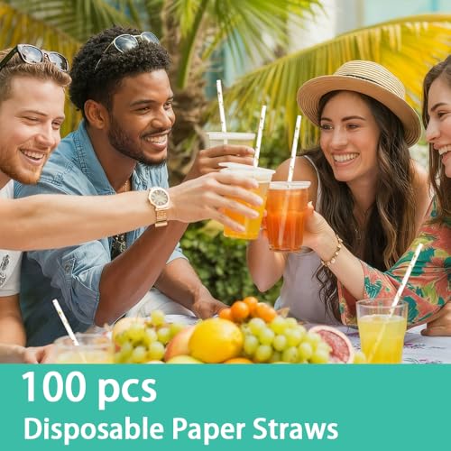 Pitillos biodegradables de papel dorado 100 piezas miniatura 5