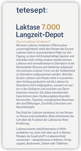 tetesept Laktase 7.000 – Laktasetabletten bei Laktoseunverträglichkeit – Nahrungsergänzungsmittel mit Sofortwirkung & 5h Langzeit-Depot – 1 Dose à 90 Stück 3