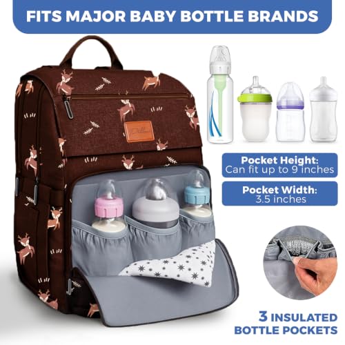 Image of PILLANI Baby Diaper Bag Backpack - Large Bag for Boys & Girls, Waterproof Diaper Backpack - Travel Diaper Bags w /Changing Pad, Baby Registry Search & Shower Gifts - Essentials Must Haves Newborn Stuff