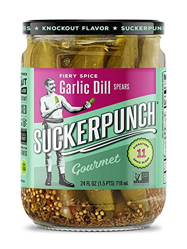 Suckerpunch Fiery Arbol Garlic Dill Pickle Spears 24 Ounce, 2-Pack #TOP1