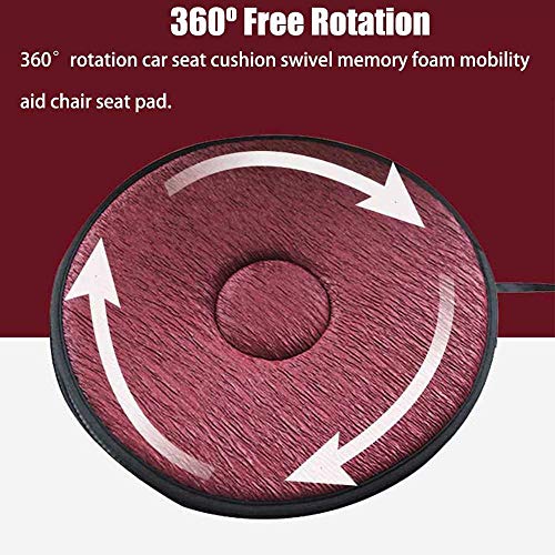 Niikee 360 ° auto stoel roterende draaikussen, geheugen draaibare schuim mobiliteit hulp stoel kussen (zwart) - Image 6