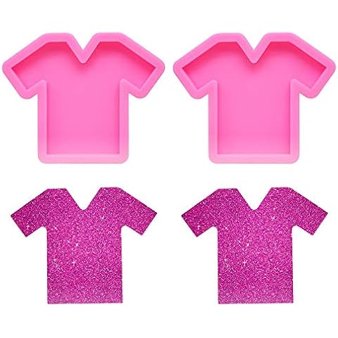 Nifocc T-Shirt Silicone Mold Clothes Casting Molds Charms Epoxy Resin Molds for DIY Crafts Making - 2 Pcs Cover