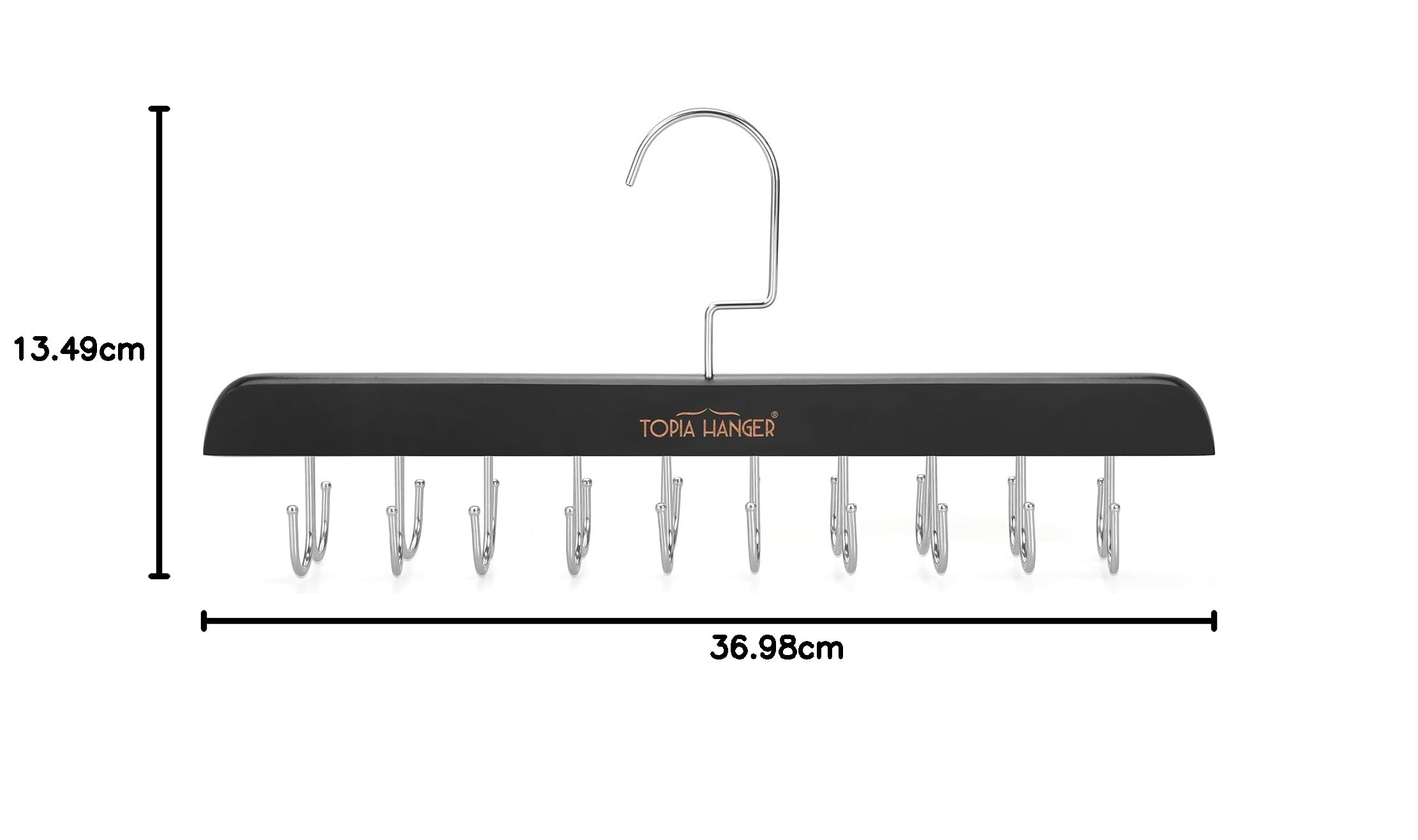 TOPIA HANGER CT46B - Percha de sujetador para armario, 20 ganchos de capacidad, plegable, de madera, ahorra espacio, organizador de armario para camiseta sin mangas, sujetador, bufanda, cinturón,