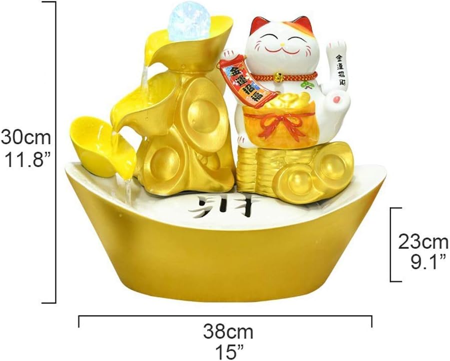 Living Room Accessories Table Fountain Modern Table Fountain with Crystal Ball Feng Shui Lucky Decoration for Indoor Table Top Desk 11.8" H Indoor Relaxation Table Fountain Waterfall (Color : B) image 2