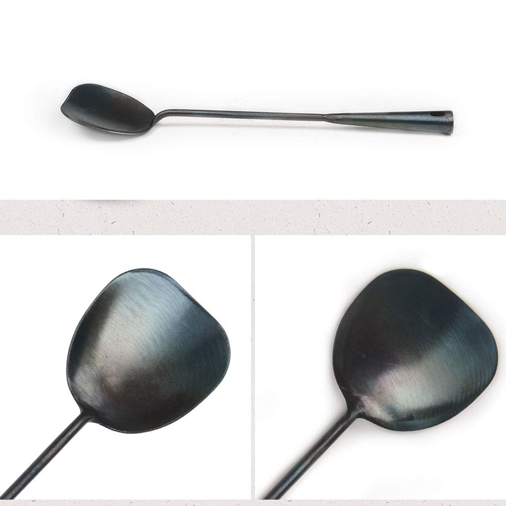 Espátula Juego de Utensilios de Cocina de Cocina, Suministros manuales de Hierro Forjado Espátula Cuchara Larga Cuchara for freír Juego de espátula de Cocina Espátula de Cocina