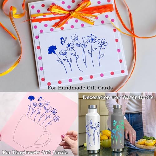 Image of 1Sheet Birth Month Flower Decal,Wildflower Decals,Boho Car Decal, Floral Vinyl Decal Gift for Plant Lovers /Gifts for Mom, Floral Car Decal, Mother's Day Gift |4.8 inch Wide(Blue)