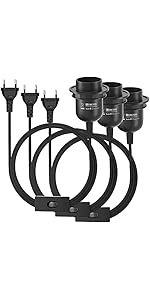 2 Stück E27 Lampenfassung Mit Schalter | 360° Drehbar & Ohne Kabel | Für Leselampe, Wand- & Küchenleuchten