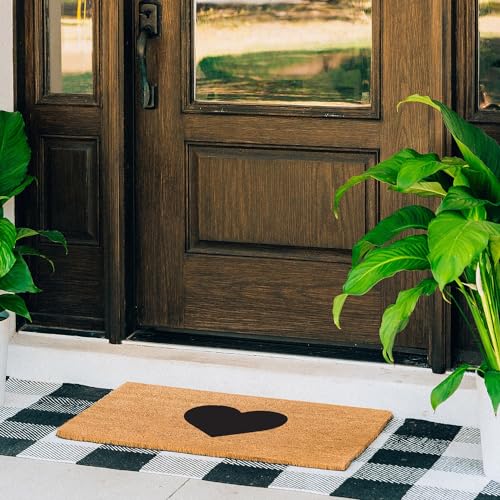 Theodore Magnus COIR-1730-15-106 Door Mat – Coir Doormat For Outdoor Entrance, Durable Welcome Mat With Non-Slip Backing, Perfect For Front Door And Entryway - Bold Heart thumb #1