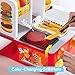 Restaurant Play Food Set Toy, 40+ PCS Fast Food Playset with Potato Cutter, Simulated Frying Effect & Lights, Order, Card & Drink Station, Interactive Role Play Toy Easter Birthday Gift for Boys Girls