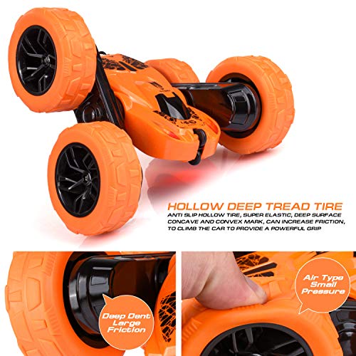 Remote Control Car - RC Stunt Car Toy and Monster Truck - 360 Degree Flip - Double Sided Race Car – 2.4 GHz RC 4WD Buggy – 12 km/hr Speed with 80 m Control Distance - (Improved) - Thumbnail 5