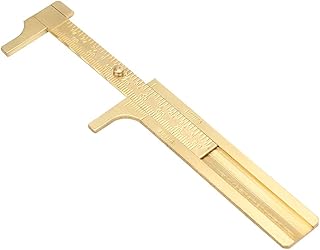 Portable Brass Caliper, Mini Double Scale Vernier Caliper Sliding Gauge Ruler Measuring Tool for Woodworking Marking Measurement(80mm)