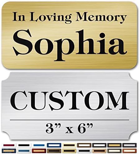Engraved Name Plate, Personalized Name Plaque - 3x6 Inch, 18 Colors, 4 Corner Styles, 12 Fonts Styles, 5 Mounting Options - Made by My Sign Center, USA