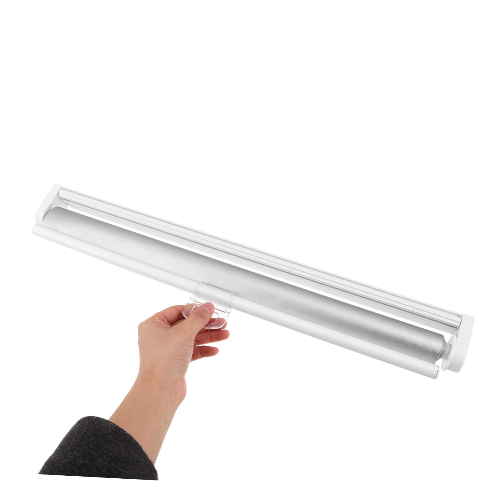 Mikinona Tenda Rullo Oscurante senza Fili, Tenda Oscurante Rullo, Bianca, in Poliestere e Metallo, Controllo Luce, Installazione Facile, per Finestra e Porta, Ufficio e Home Office,