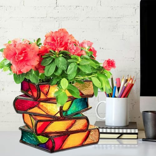 Pot de fleurs livre anti-monotonie en résine 3D pour succulentes